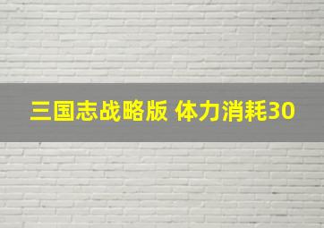 三国志战略版 体力消耗30